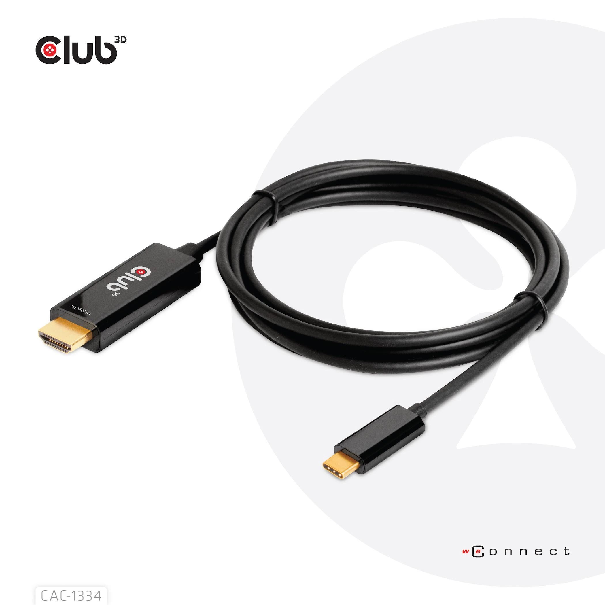 HDMI į USB-C vaizdo perdavimo kabelis su aktyviu adapteriu