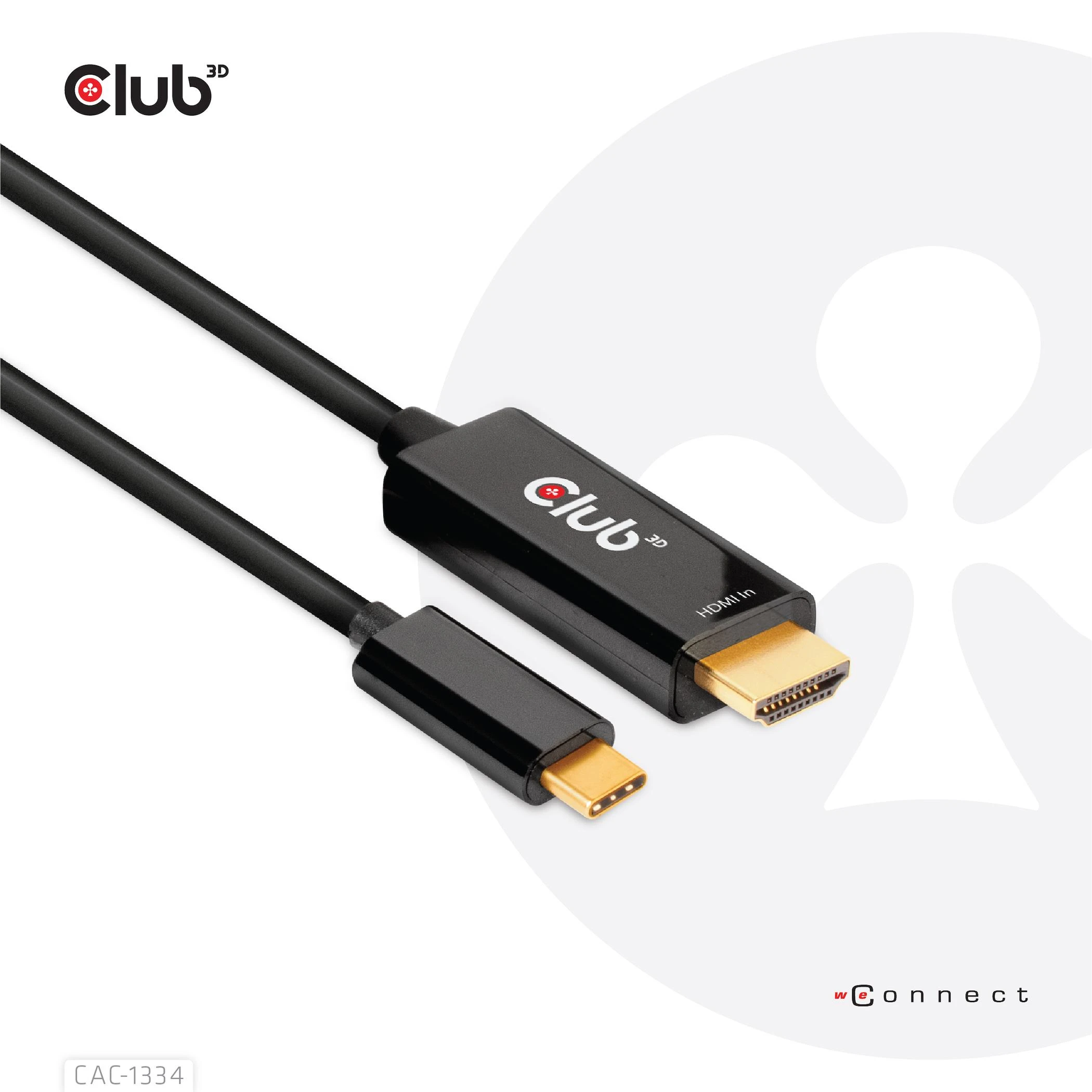 CLUB 3D CAC-1334 HDMI į USB Type-C 4K60Hz aktyvus M/M 1,8 m kabelis