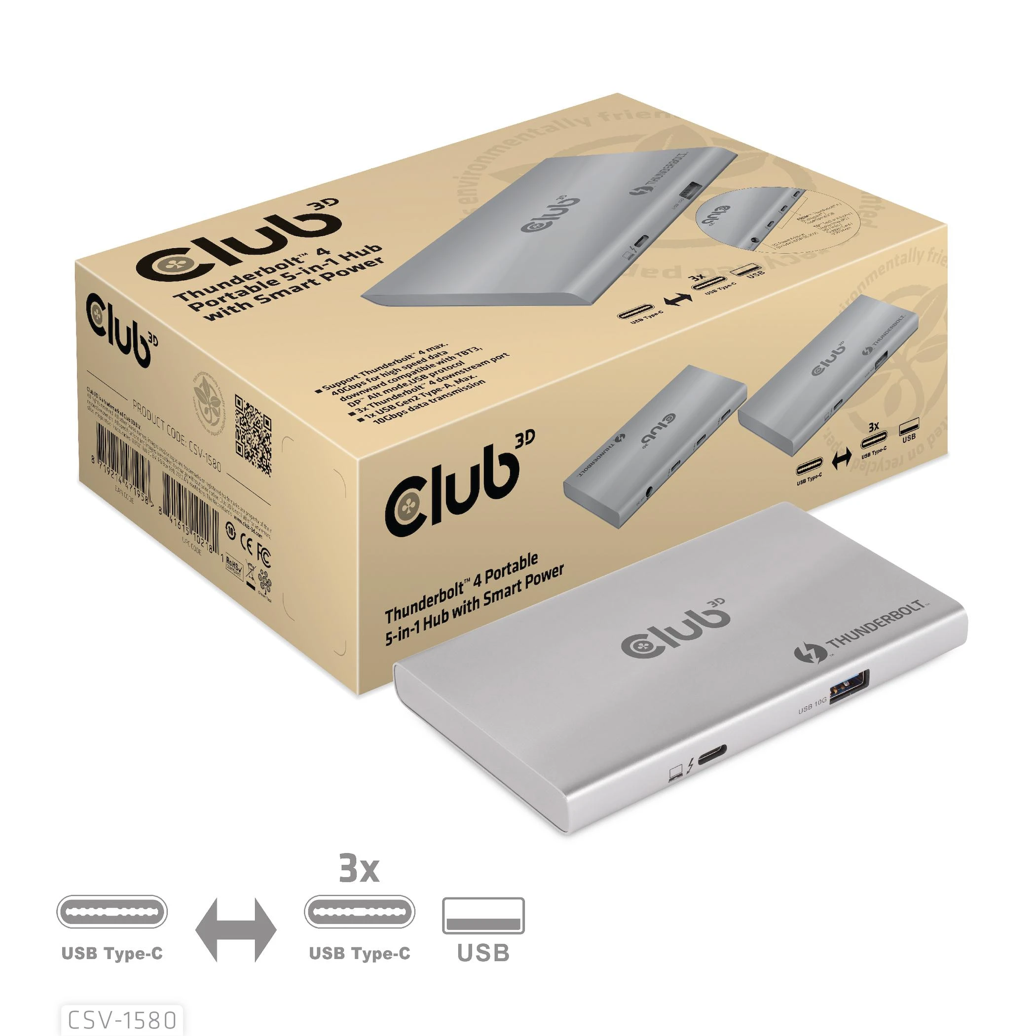 „Club 3D Thunderbolt 4“ stotis / replikatorius (CSV-1580)