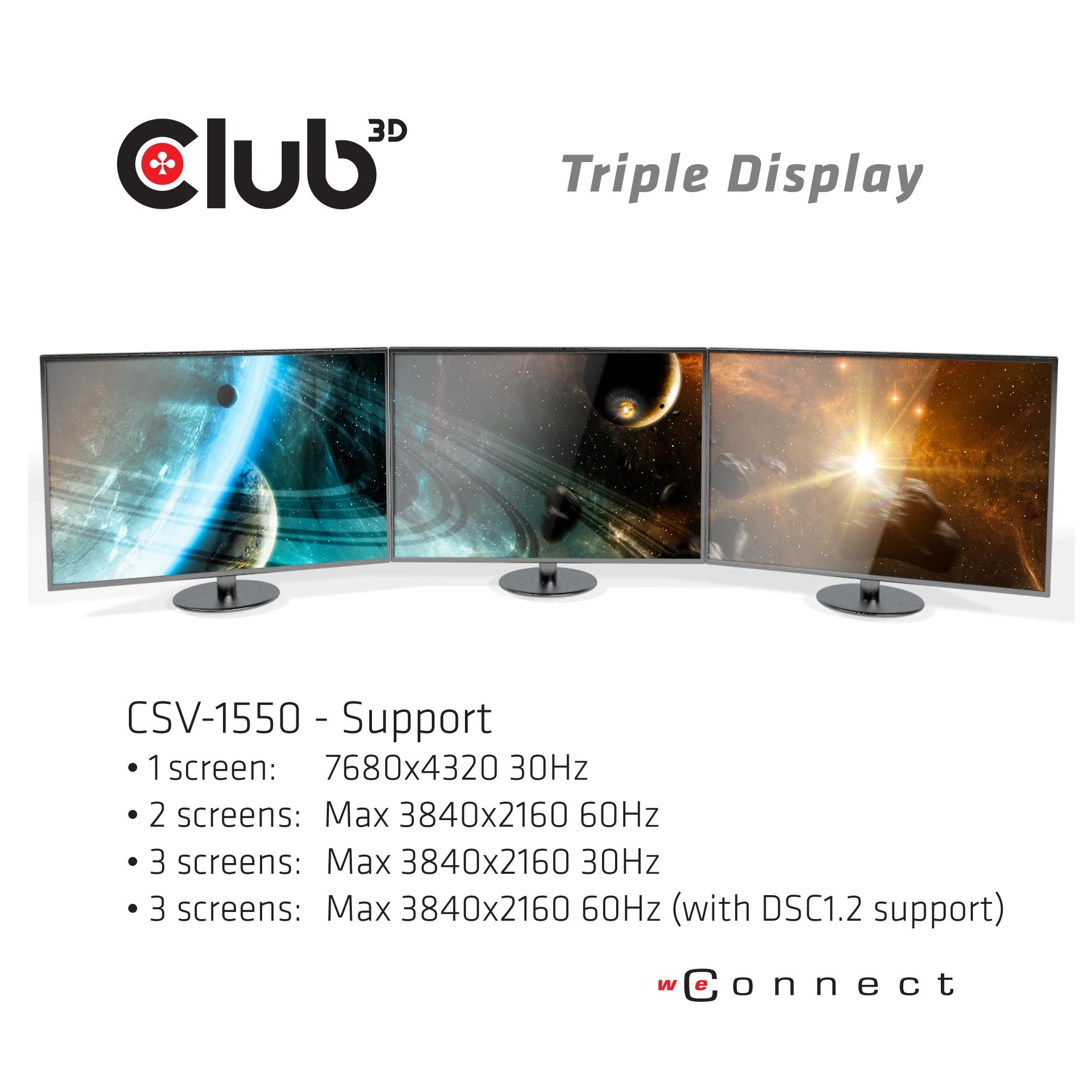 Club 3D CSV-1550 3.2 C tipo stotis / replikatorius