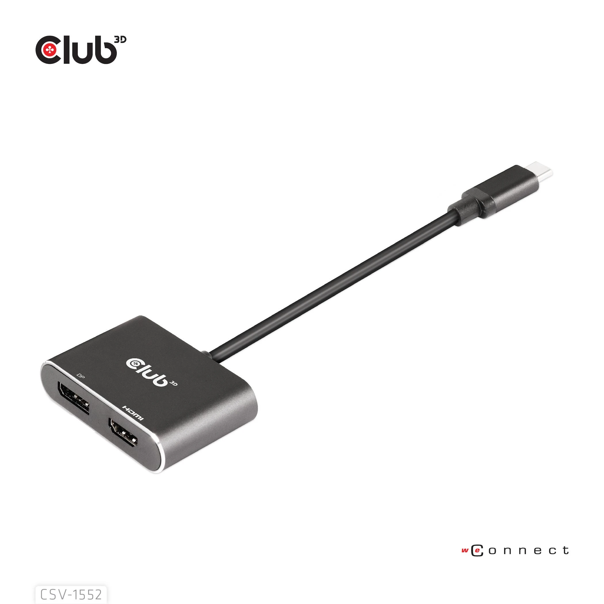 Club 3D CLUB3D MST šakotuvas USB3.2 Gen2 Type-C (DP Alt-Mode) į DisplayPort + HDMI 4K60Hz M/F