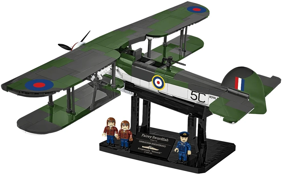 Cobi Kaladėlės Fairey Swordfish lėktuvas HMS Ark Royal 1:32