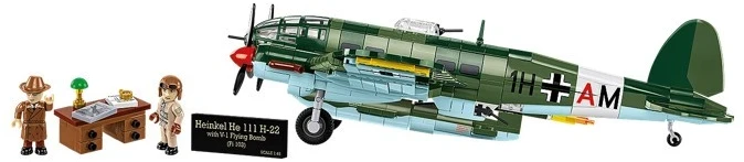 Cobi Klocki „Heinkel he 111 h-22“ su v1 skraidančia bomba, 927 dalys