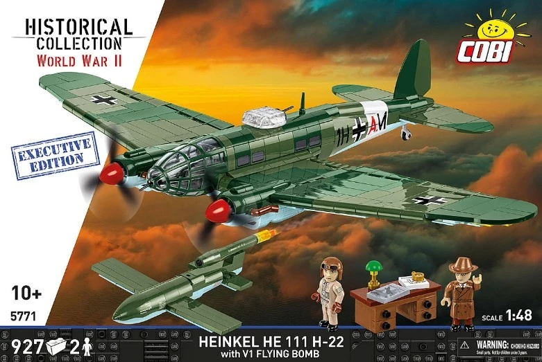 Cobi Klocki „Heinkel he 111 h-22“ su v1 skraidančia bomba, 927 dalys