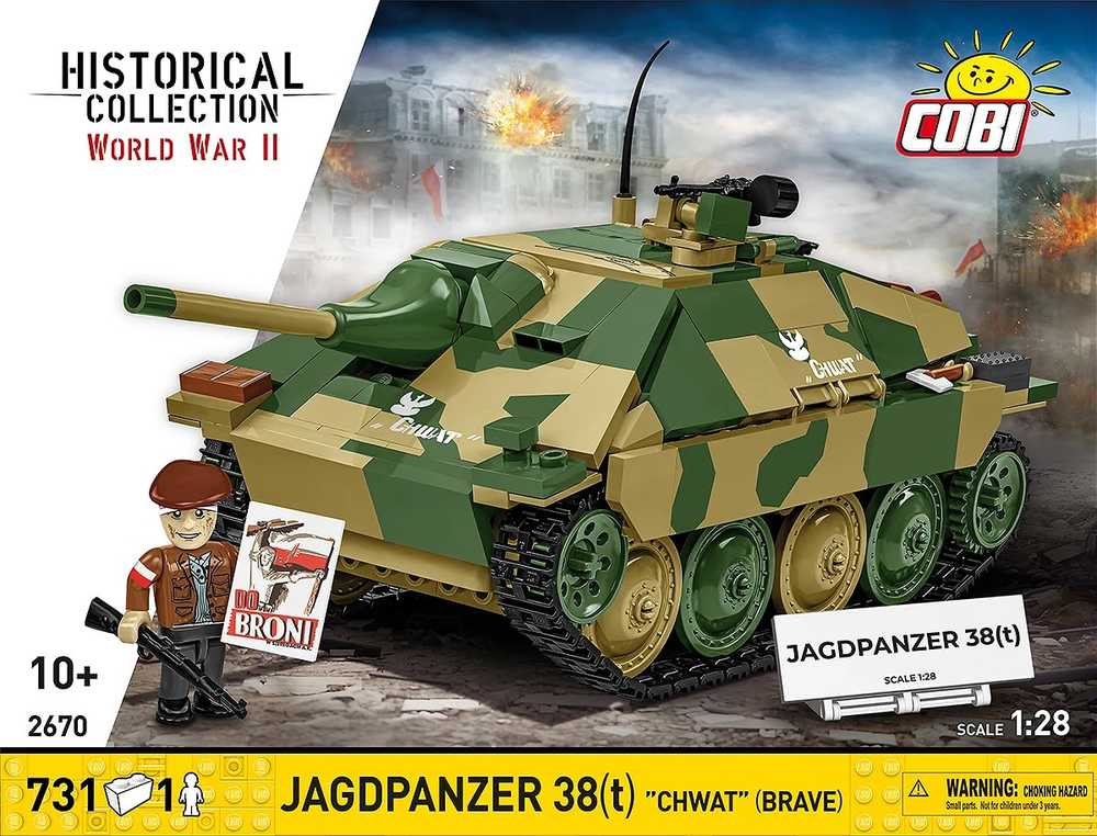 Cobi „Jagdpanzer 38(t) Chwat“ – 731 kaladėlių konstruktorius