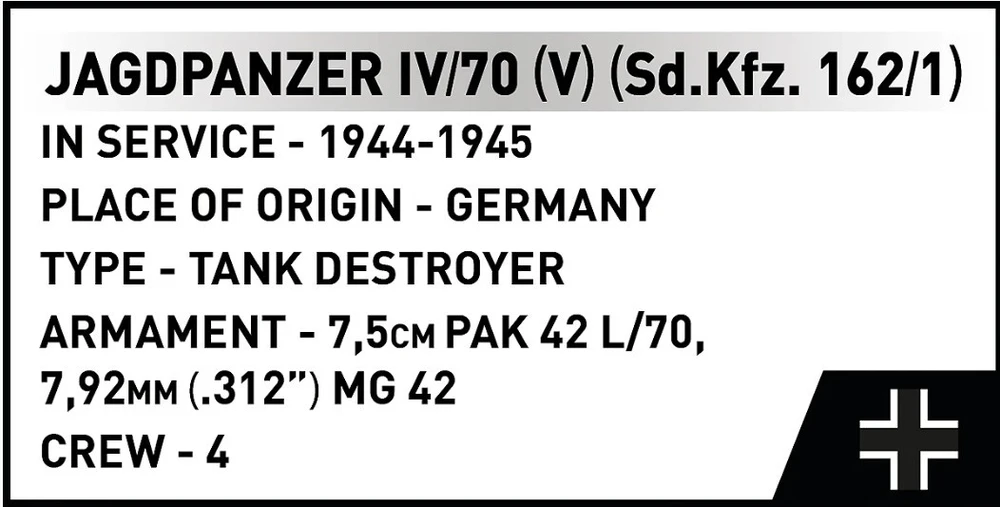 Cobi Klocki Jagdpanzer IV/70 (V) (Sd.Kfz.162/1) 1024 vnt.