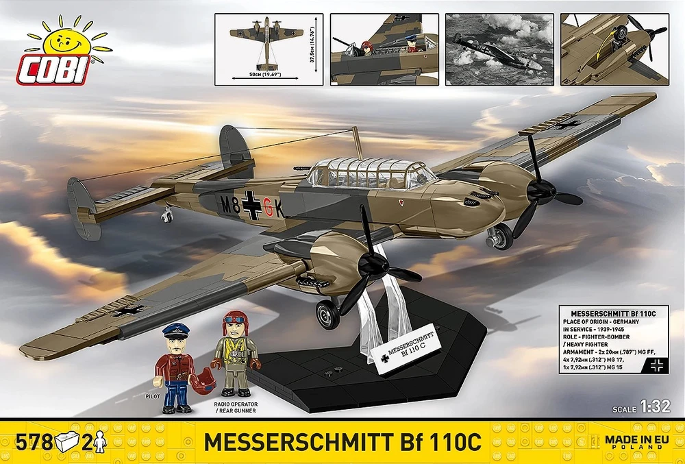 Cobi Kaladėlių rinkinys Messerschmitt Bf 110C 1:32 modeliui
