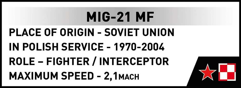 Cobi Klocki Mig-21 mf blokai 381 blokai