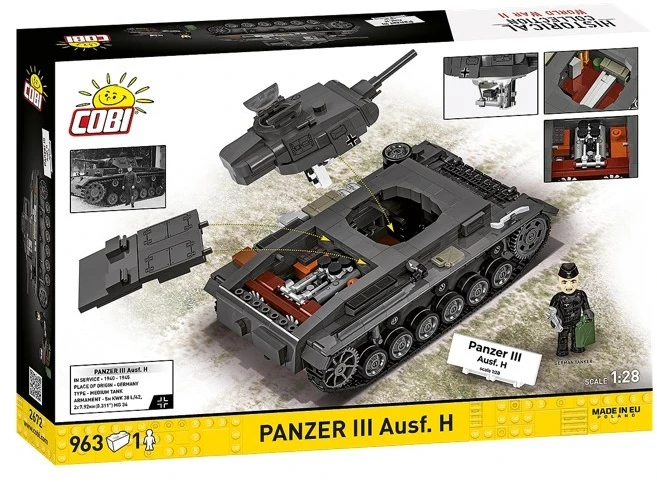 Cobi Klocki Panzer III Ausf.H blokai 963 vnt