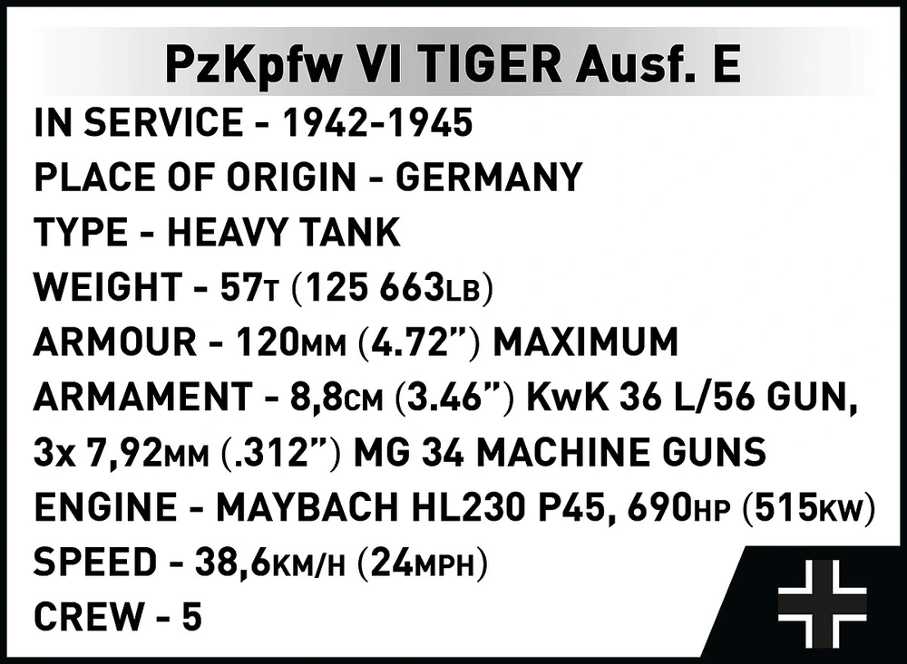 Cobi Panzerkampfwagen VI Tiger Ausf. E - Executive Edition (2807)
