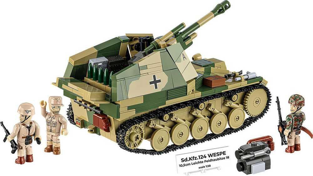 Cobi Klocki Sd.kfz.124 Wespe blokeliai 860 blokai