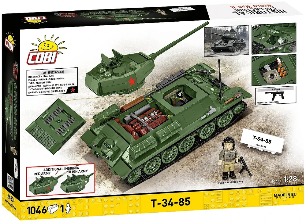 Cobi Klocki t-34-85 1046 klocków