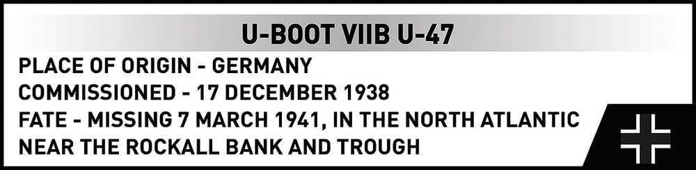 Cobi Niemiecka łódź podwodna U-47 T.VIIB 1:300 (4858)