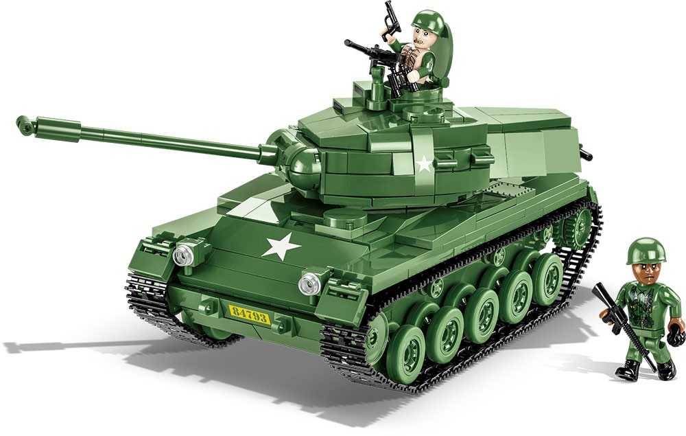 Konstravimo žaidimai – Vietnamo karo tankas M41A3 Walker Bulldog – 625 vnt. – 2 Cobi figūrėlės