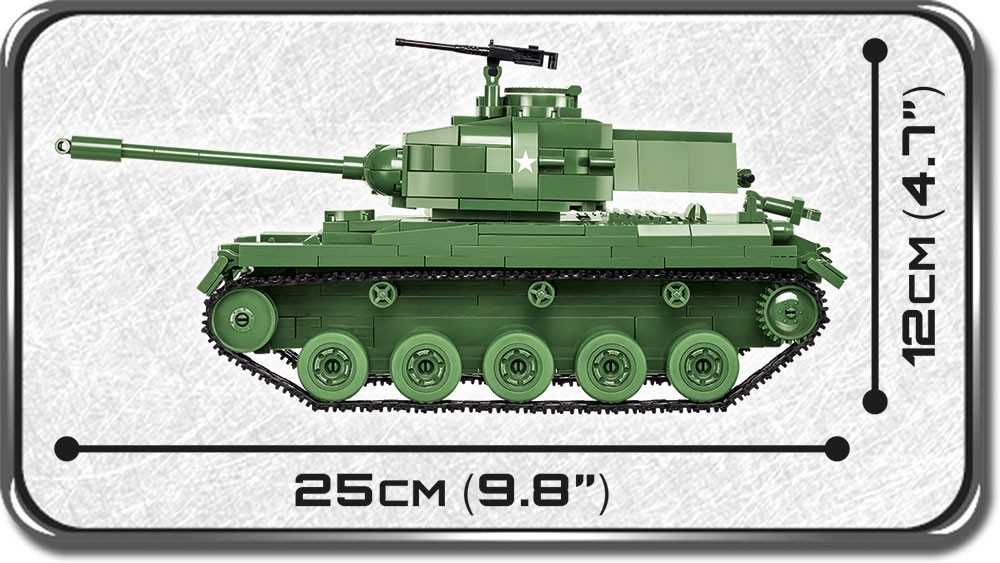 Konstravimo žaidimai – Vietnamo karo tankas M41A3 Walker Bulldog – 625 vnt. – 2 Cobi figūrėlės