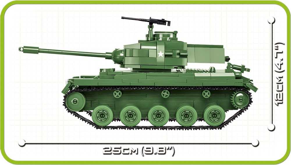 Konstravimo žaidimai – Vietnamo karo tankas M41A3 Walker Bulldog – 625 vnt. – 2 Cobi figūrėlės