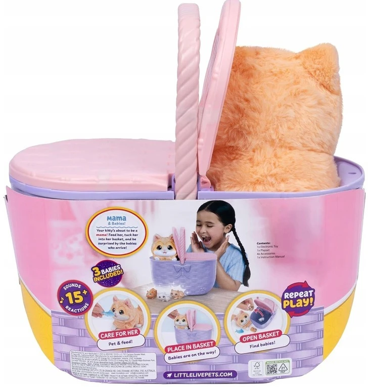 Cobi Maskotka interaktywna little live pets - kocia mama w koszyku