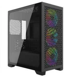 „Cooler Master Elite 302“ korpusas, permatomas šoninis skydelis, mATX, 3x 120 mm ARGB ventiliatoriai, juodas
