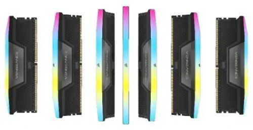 RAM CORSAIR VENGEANCE RGB 64GB 2x32GB DDR5 6000MT/s DIMM Be buferio 30-36-36-76 Std PMIC XMP 3.0 Juodas Heatspreader RGB LED 1.4V