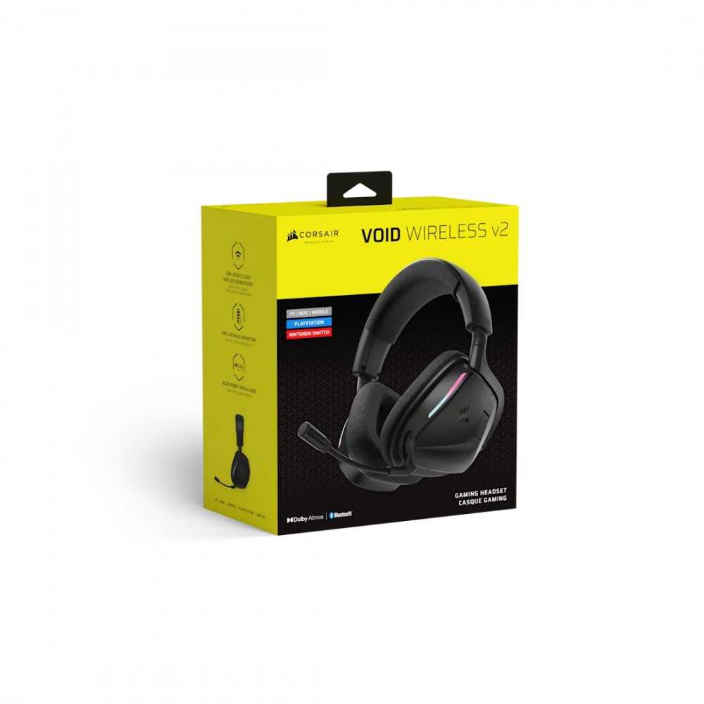 CORSAIR Void v2 belaidės žaidimų ausinės | 2,4G, BT | Carbon