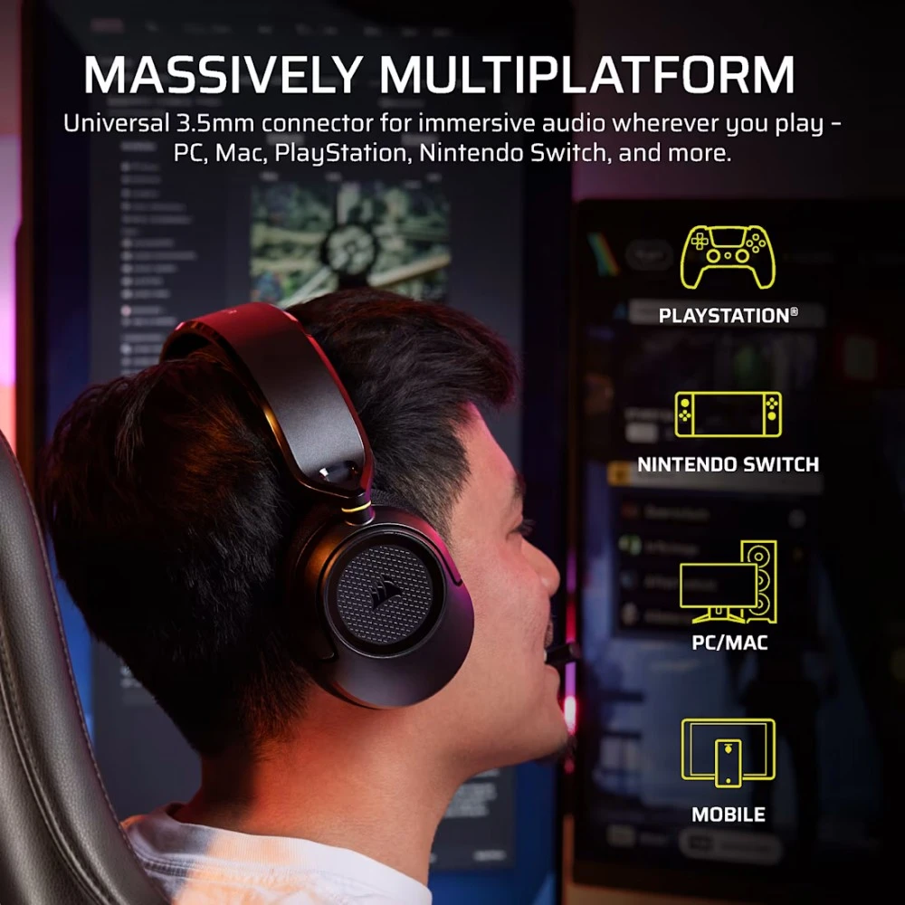 CORSAIR HS35 v3 Ausinės Carbon