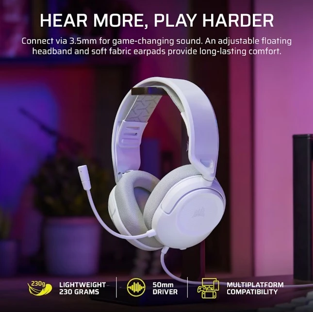 CORSAIR HS35 v3 Ausinės Baltas