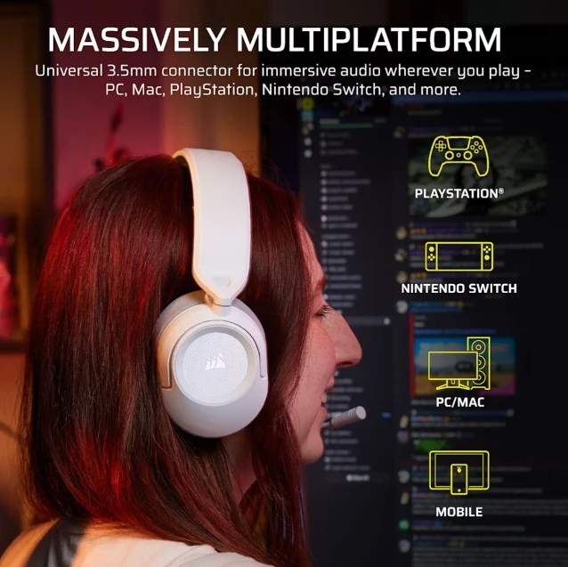 CORSAIR HS35 v3 Ausinės Baltas