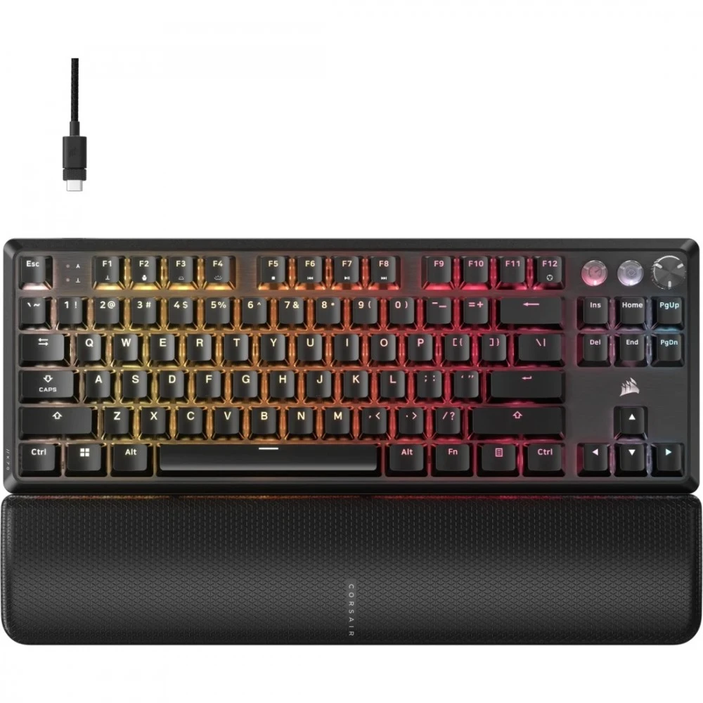 CORSAIR K70 PRO TKL Tenkeyless Magnetic-Mechaninė klaviatūra žaidimams RGB LED pašvietimas CORSAIR MGX v2 Juodas