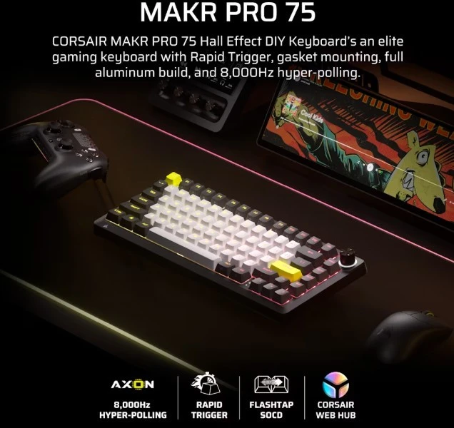 Klaviatūra žaidimams Corsair MAKR PRO 75 CARBON MGX V2
