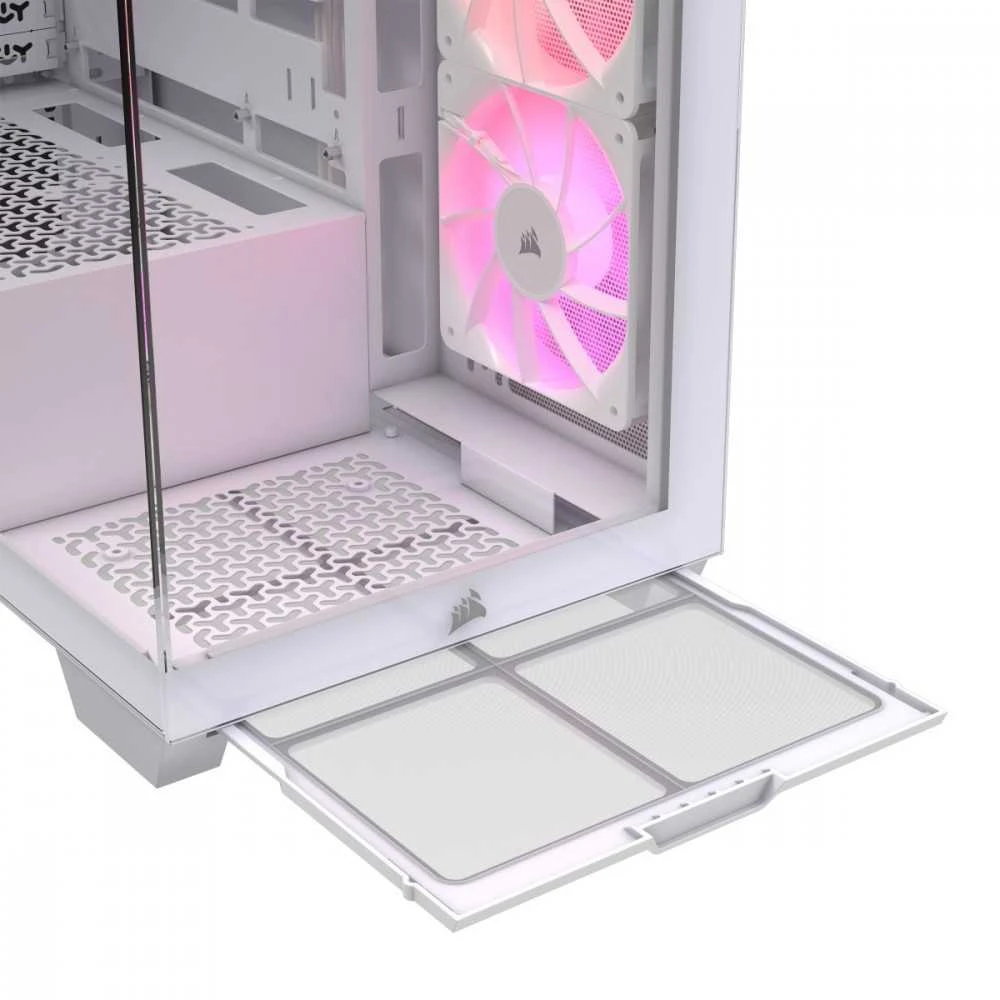 CORSAIR iCUE LINK 3500X RGB grūdinto stiklo vidutinio bokšto kompiuterio dėklas Baltas
