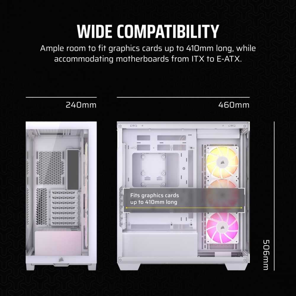 Kompiuterio korpusas Corsair iCUE 3500X CC-9011277-WW | baltos spalvos | be maitinimo bloko
