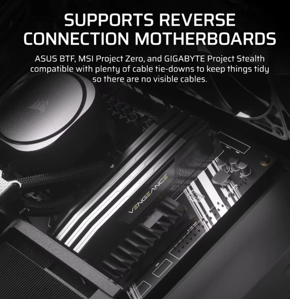 Corsair FRAME 4000D RS medinis kompiuterio korpusas, Midi-Tower, E-ATX - medinis, juodas