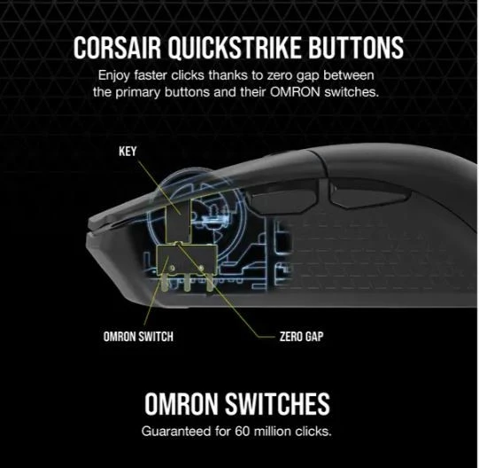 Corsair | Pelė žaidimams | KATAR ELITE | su laidu/wireless | Juodas