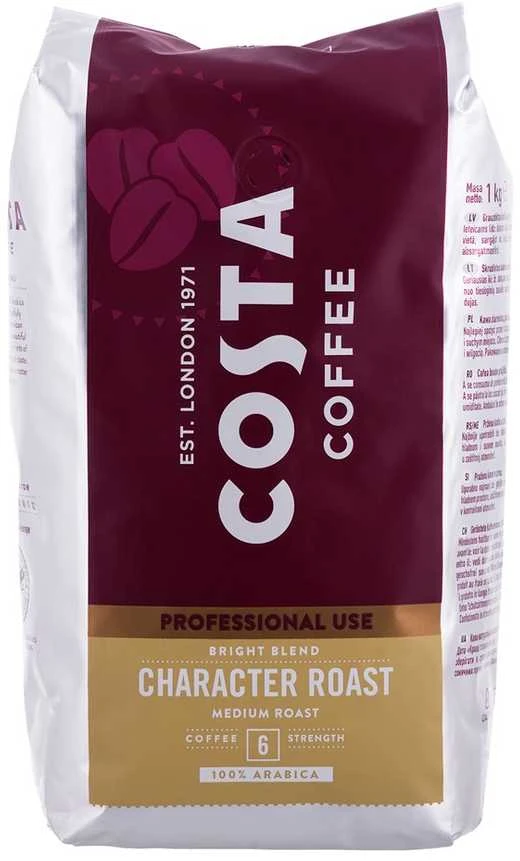 Costa Coffee Kavos pupelės COSTA PROFESSIONAL 1KG BRIGHT BL 100% ARABICA