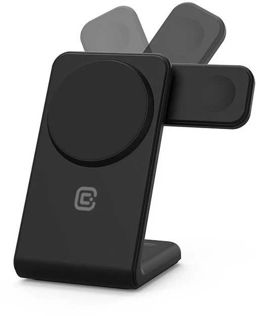 Crong „Magspot Stand“ 3 viename belaidis įkroviklis su „Magsafe“ funkcija, skirtas „iPhone“, „Apple Watch“ ir „AirPods“ ausinėms
