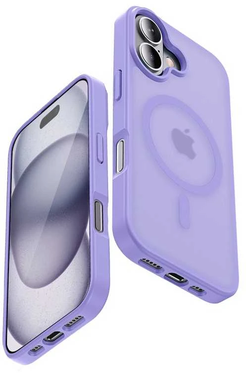 Crong Dėklas hybrid matte magnetic etui magsafe iphone 17 šviesiai violetinė
