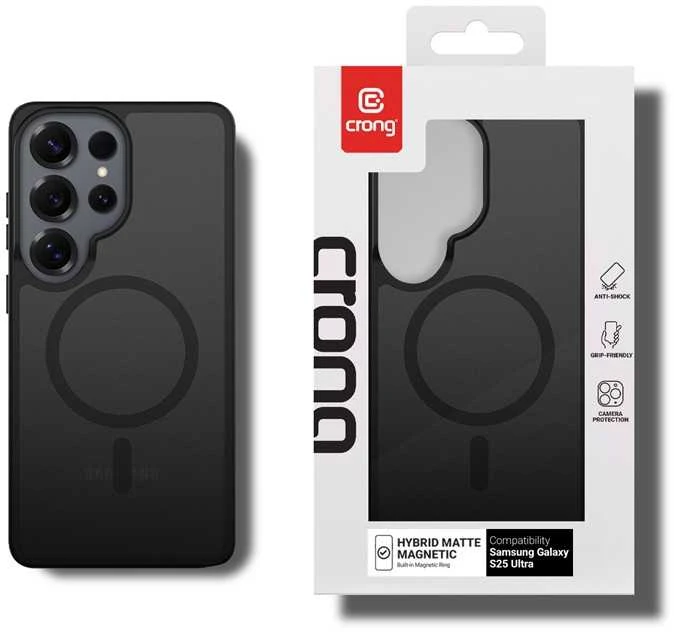 Crong Dėklas hybrid matte magnetic etui magsafe samsung galaxy s25 ultra juoda