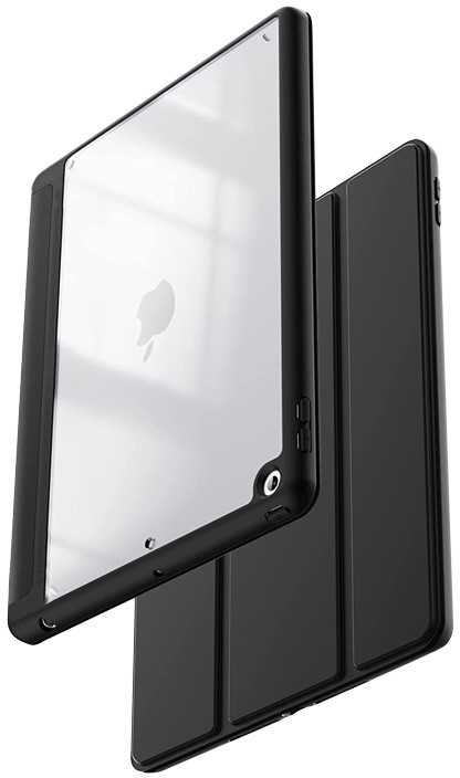 Crong PrimeFolio - dėklas skirtas iPad 10.2” (2021-2019) with stand and Apple Pieštukas charging (Juodas)