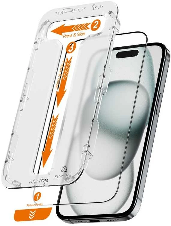 Crong EasyShield 2 vnt. - Apsauginis stiklas skirtas Apple iPhone 16 / Apple iPhone 15 (2 pieces)