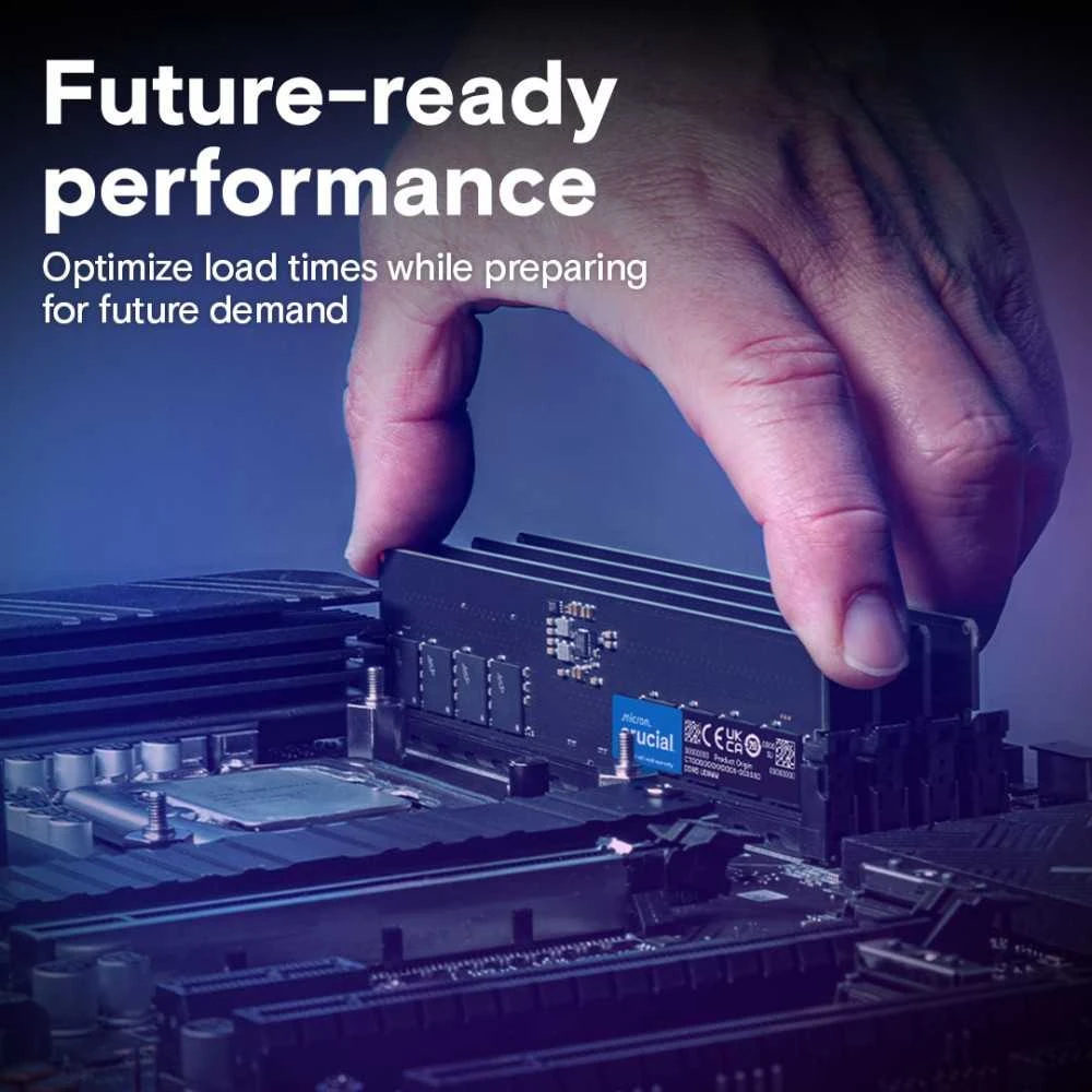 RAM Crucial 32 GB DDR5-5600 UDIMM CL46 (16 GB) dėklas
