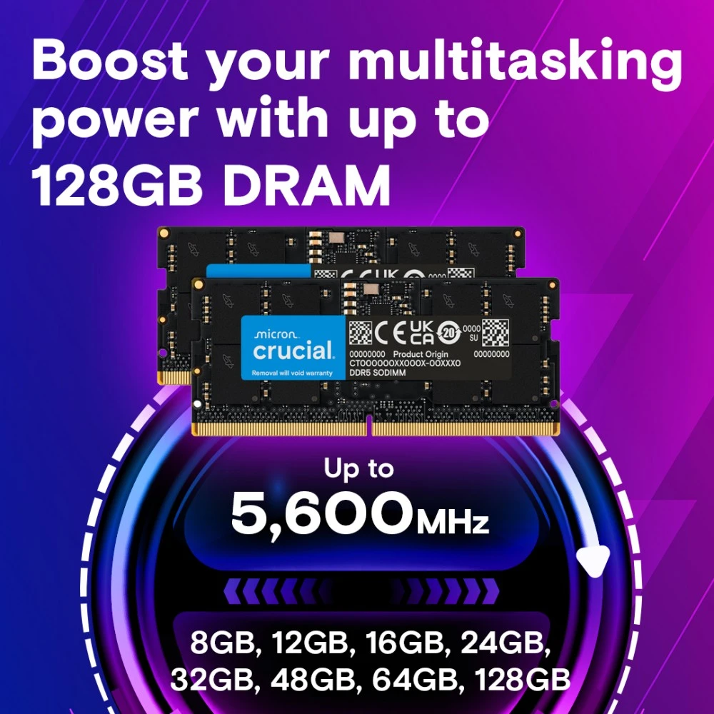 RAM Crucial 16 GB DDR5-5600 SODIMM CL46 (16 Gbit) dėklas