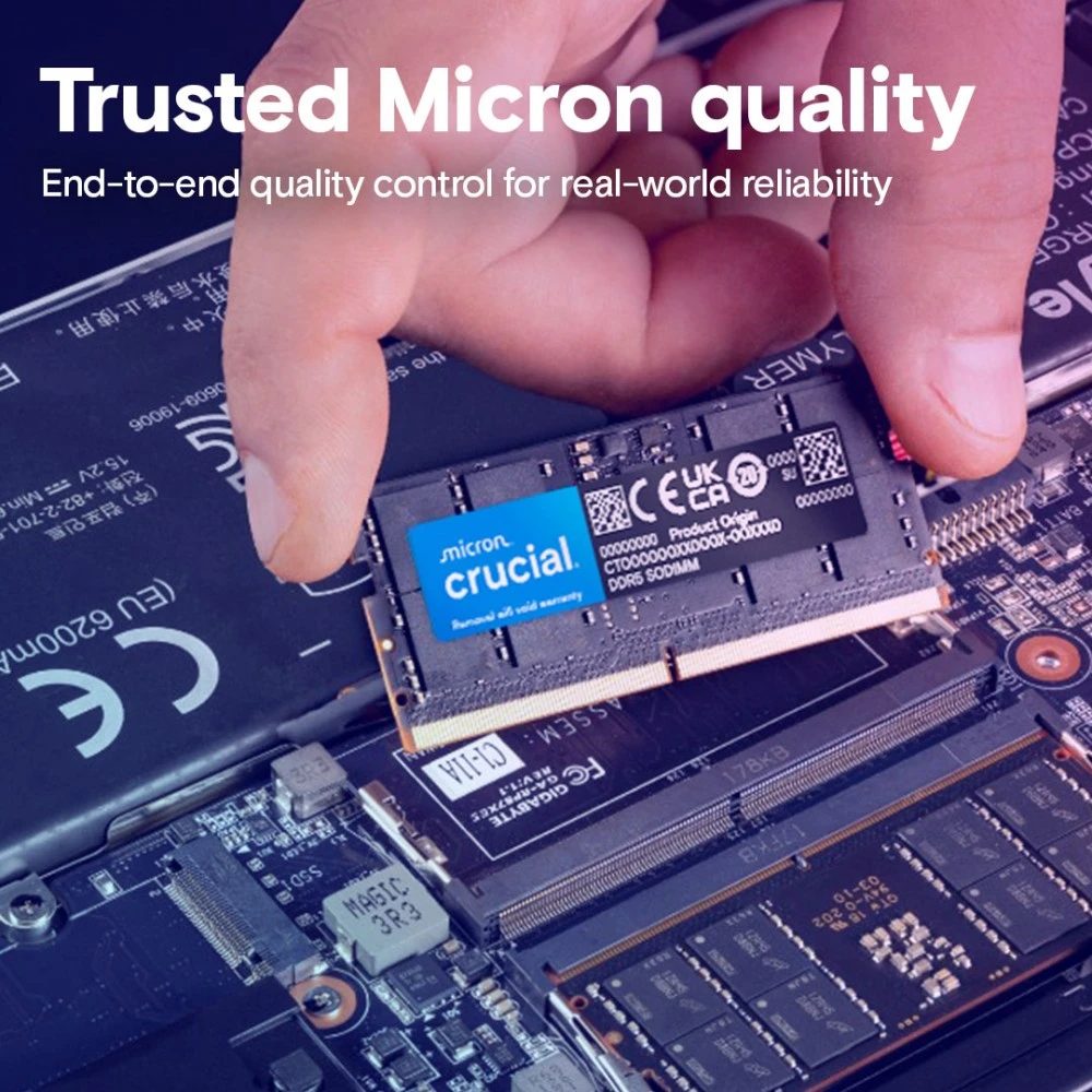 RAM Crucial 16 GB DDR5-5600 SODIMM CL46 (16 Gbit) dėklas