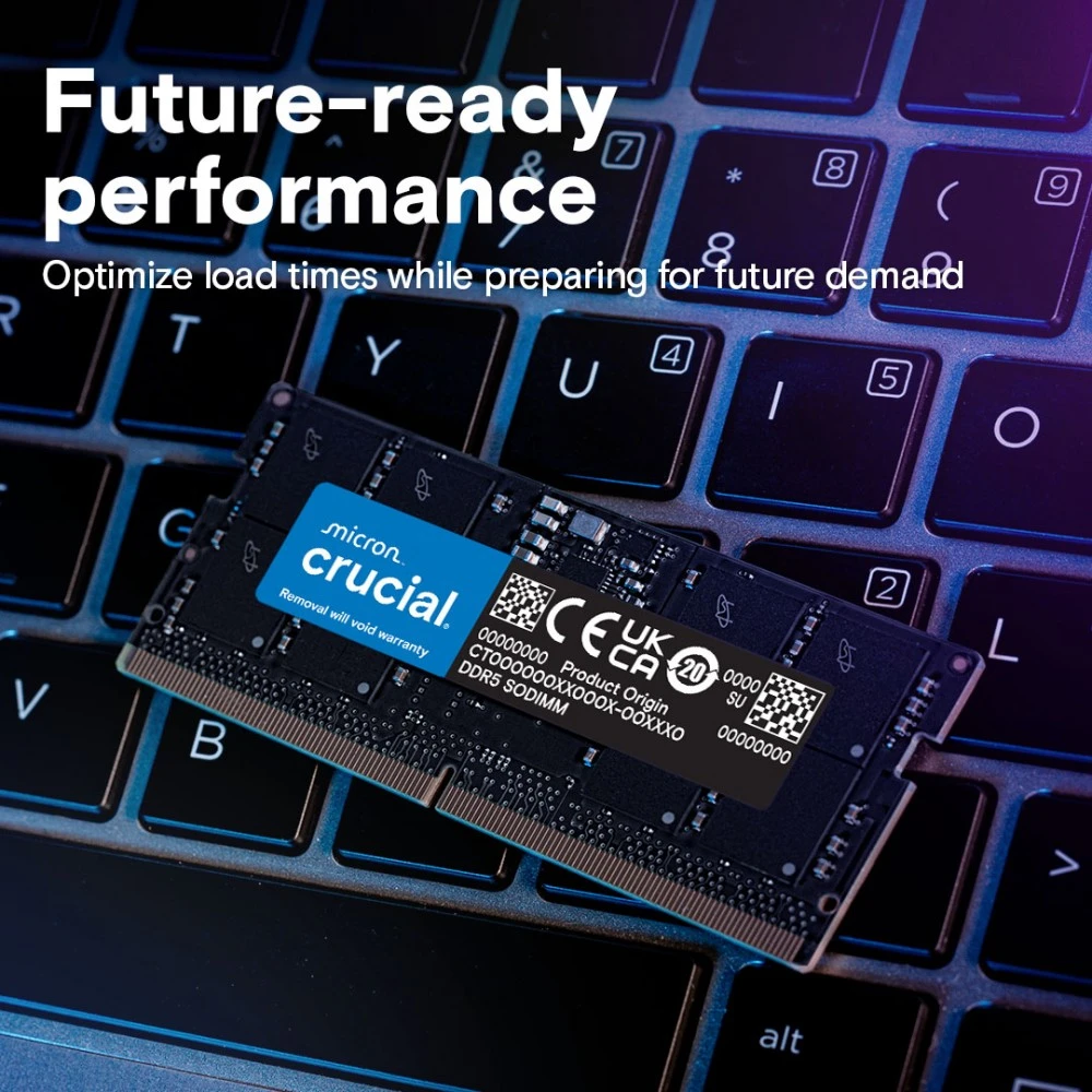 RAM Crucial 16 GB DDR5-5600 SODIMM CL46 (16 Gbit) dėklas