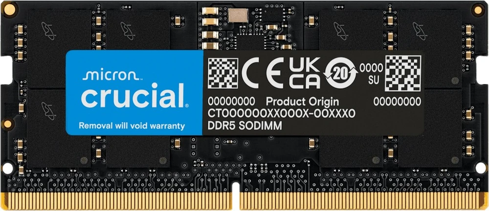 RAM Crucial 16 GB DDR5-5600 SODIMM CL46 (16 Gbit) dėklas