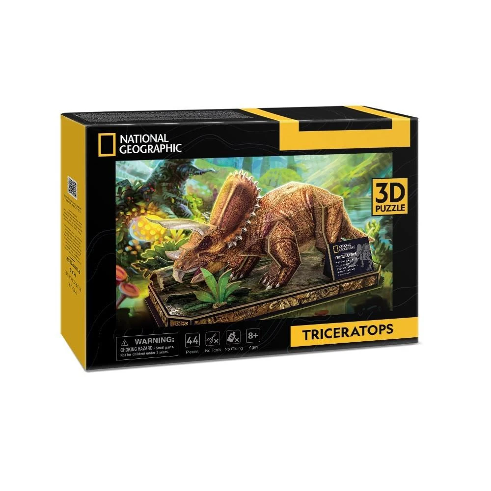 CUBIC FUN National Geographic 3D dėlionė „Triceratopsas“