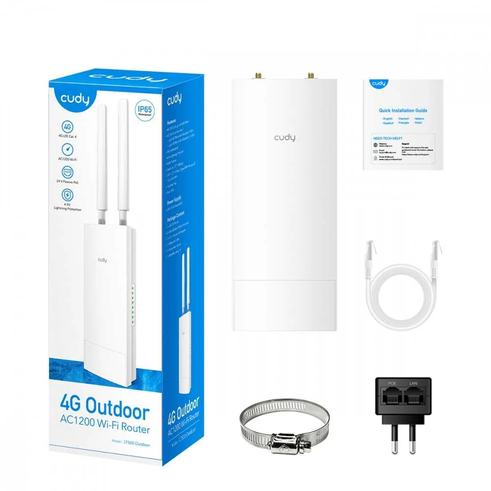 Maršrutizatorius Cudy lt500 router belaidis fast ethernet dual-band (2.4 ghz/5 ghz) 4g balta