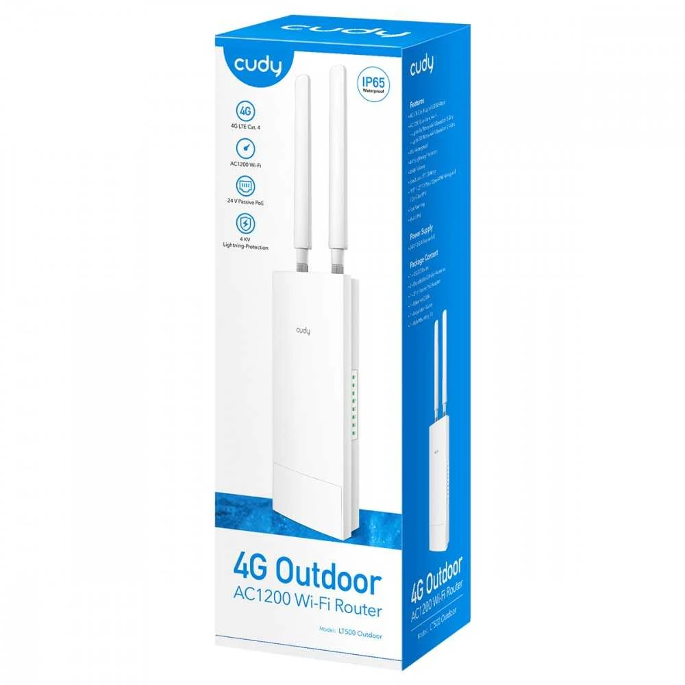 Maršrutizatorius Cudy lt500 router belaidis fast ethernet dual-band (2.4 ghz/5 ghz) 4g balta
