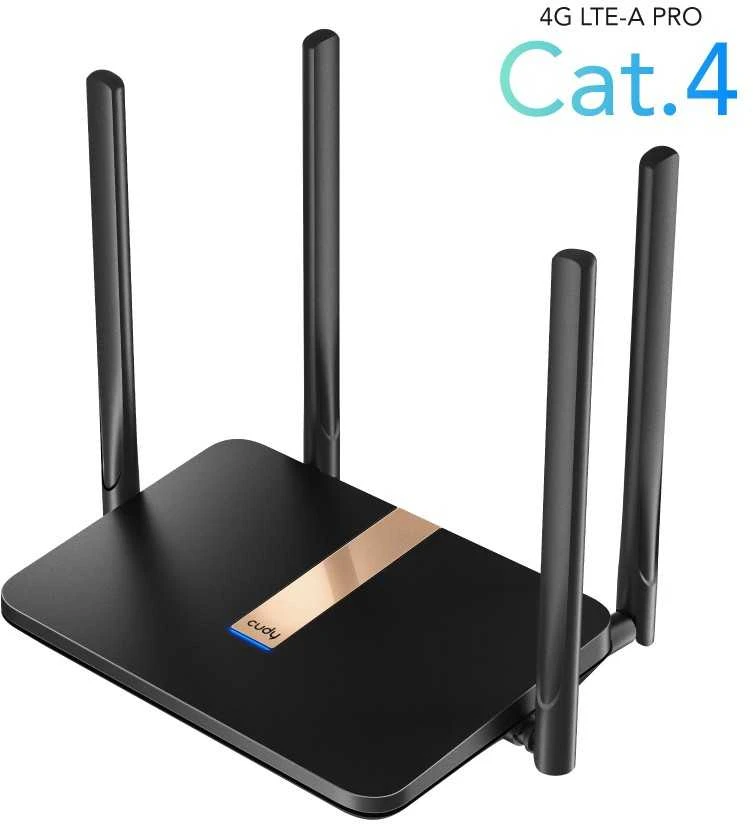 Cudy LT500D belaidis maršrutizatorius Greitas Ethernet dviejų dažnių (2,4 GHz / 5 GHz) 4G Juodas