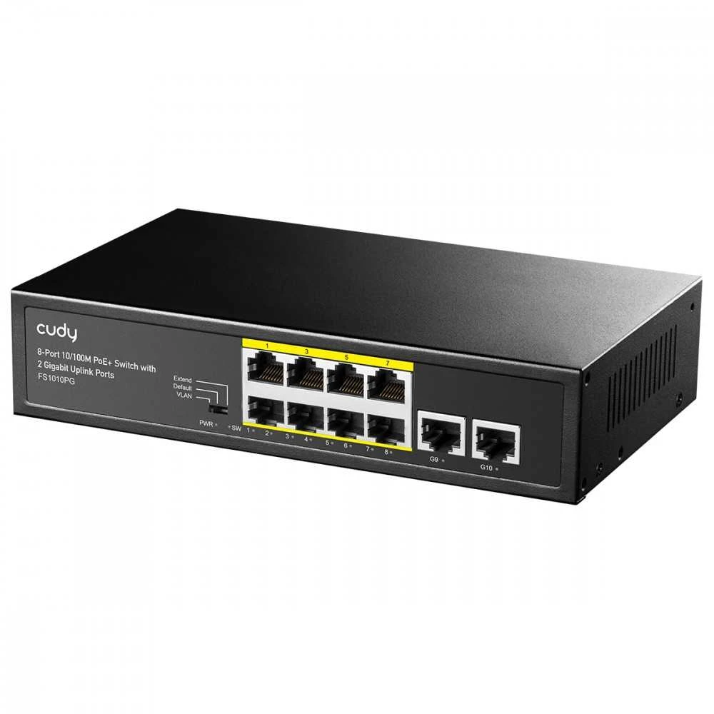 Šakotuvas Komutatorius - Cudy FS1010PG 8 Prievadų PoE Greitasis Ethernet Juodas