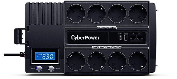 CYBERPOWER BR1200ELCD Line-Interactive UPS 1200VA/720W GreenPower energijos taupymo technologija LCD USB 4+4 lizdas Schuko tipo
